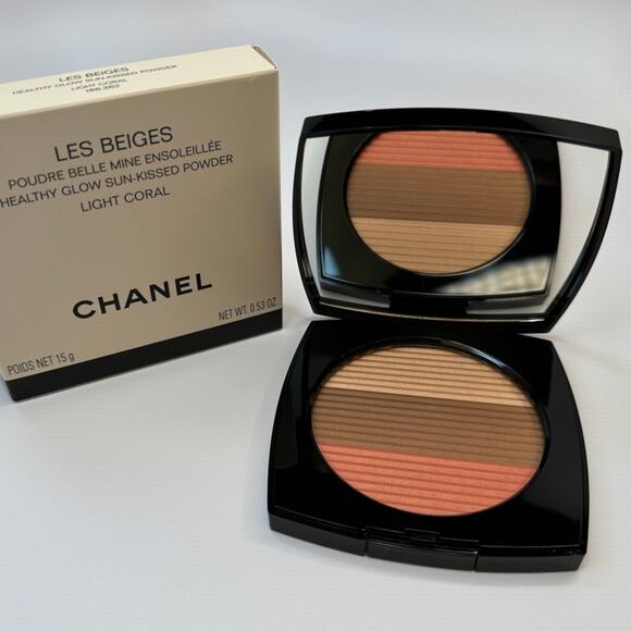 Chanel LES BEIGES Healthy Glow Sun-Kissed Powder LIGHT CORAL Bronzer Blush Trio - Picture 1 of 12